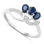 0.65 Carat Blue Sapphire and Diamond 14K White Gold Engagement Ring