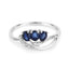 0.65 Carat Blue Sapphire and Diamond 14K White Gold Engagement Ring
