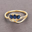 Bague de fiançailles en saphir bleu et diamant de 0,65 carat en or jaune 14K