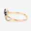 Bague de fiançailles en saphir bleu et diamant de 0,65 carat en or jaune 14K