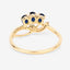 Bague de fiançailles en saphir bleu et diamant de 0,65 carat en or jaune 14K