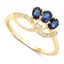 Bague de fiançailles en saphir bleu et diamant de 0,65 carat en or jaune 14K