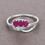 Bague de fiançailles en or blanc 14K avec rubis et diamants de 0,71 carat