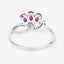 Bague de fiançailles en or blanc 14K avec rubis et diamants de 0,71 carat
