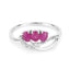 Bague de fiançailles en or blanc 14K avec rubis et diamants de 0,71 carat