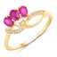 0.71 Carat Ruby and Diamond 14K Yellow Gold Engagement Ring
