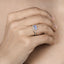 Bague en Or Blanc 14K avec Tanzanite et Diamant Blanc de 0,56 Carat