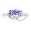 Bague en Or Blanc 14K avec Tanzanite et Diamant Blanc de 0,56 Carat
