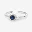 0.38 Carat Blue Sapphire and Diamond 14K White Gold Engagement Ring