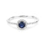 0.38 Carat Blue Sapphire and Diamond 14K White Gold Engagement Ring