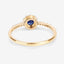 Anillo de Zafiro Azul de 0.38 Quilates y Diamante Blanco en Oro Amarillo de 14K