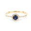 Anillo de Zafiro Azul de 0.38 Quilates y Diamante Blanco en Oro Amarillo de 14K