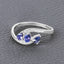 Bague en Or Blanc 14K avec Tanzanite et Diamant Blanc de 0,51 Carat