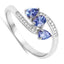 Bague en Or Blanc 14K avec Tanzanite et Diamant Blanc de 0,51 Carat
