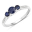 0.56 Carat Blue Sapphire & White Diamond 14K White Gold Engagement Ring