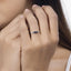 0.56 Carat Blue Sapphire & White Diamond 14K White Gold Engagement Ring
