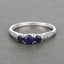 0.56 Carat Blue Sapphire & White Diamond 14K White Gold Engagement Ring