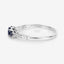 0.56 Carat Blue Sapphire & White Diamond 14K White Gold Engagement Ring