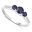 0.56 Carat Blue Sapphire & White Diamond 14K White Gold Engagement Ring