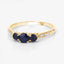 Bague de fiançailles en saphir bleu et diamant de 0,56 carat en or jaune 14K