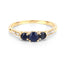 Bague de fiançailles en saphir bleu et diamant de 0,56 carat en or jaune 14K