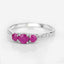 Anillo de Compromiso de Rubí y Diamante de 0.61 Quilates en Oro Blanco de 14K