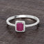 Bague de fiançailles en or blanc 14K avec rubis de 0,58 carat et diamants blancs