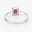 Bague de fiançailles en or blanc 14K avec rubis de 0,58 carat et diamants blancs