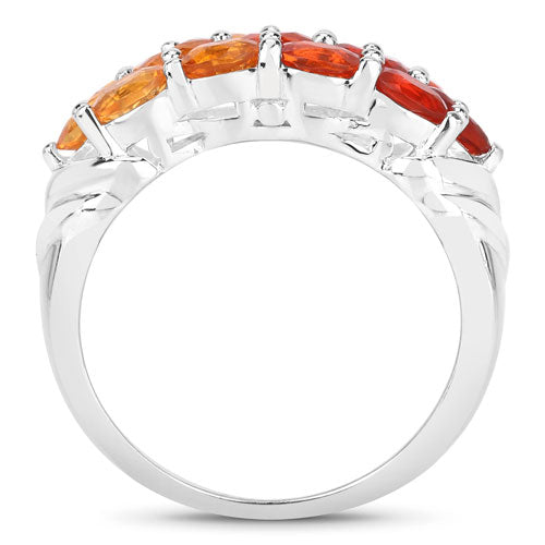 Anillo de Compromiso de Ópalo de Fuego Genuine de 1.56 Quilates en Plata de Ley