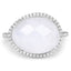 Anillo de 7.33 quilates de auténtica piedra lunar blanca arcoíris y topacio blanco