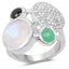 5.90 Carat Multi Stone Sterling Silver Cocktail Ring