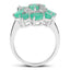 3.57 Carat Emerald and White Diamond Sterling Silver Engagement Ring
