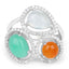 4.82 Carat Multi Stone .925 Sterling Silver Engagement Ring