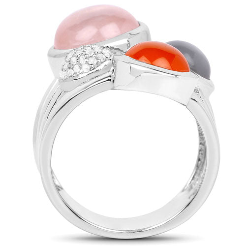 5.96 Carat Multi Stone Sterling Silver Engagement Ring