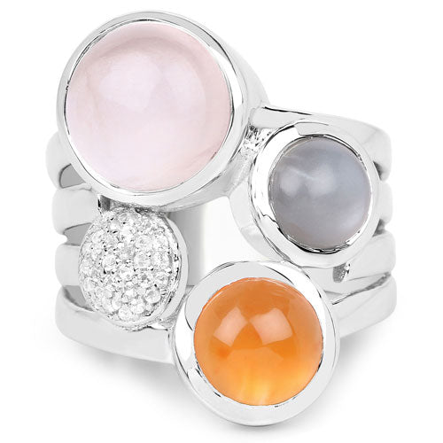 5.96 Carat Multi Stone Sterling Silver Engagement Ring