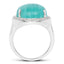 Bague en argent sterling de 15,09 carats en amazonite véritable et topaze blanche