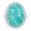 Bague en argent sterling de 15,09 carats en amazonite véritable et topaze blanche