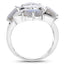 Bague en Labradorite et Pierre de Lune Arc-en-Ciel Blanche de 10,30 Carats