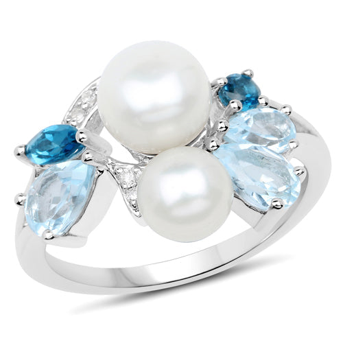 4.96 Carat Multi-Stone .925 Sterling Silver Engagement Ring