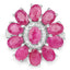 5.83 Carat Genuine Ruby and White Zircon Sterling Silver Ring