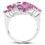 3.51 Carat Genuine Ruby and White Zircon Sterling Silver Ring