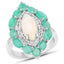 Bague de fiançailles multi-stones de 3,61 carats en argent sterling .925