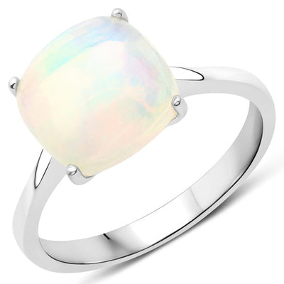 2.90 Carat Genuine Ethiopian Opal Sterling Silver Ring