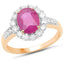 2.84 Carat Genuine Burma Ruby and Diamond Halo Ring