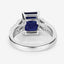 3.07 Carat Glass Filled Sapphire & White Zircon Sterling Silver Ring