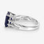 3.07 Carat Glass Filled Sapphire & White Zircon Sterling Silver Ring