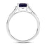 3.07 Carat Glass Filled Sapphire & White Zircon Sterling Silver Ring