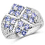 Anillo de Plata Esterlina con Tanzanita y Topacio Blanco de 1.65 Quilates