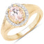 1.30 Carat Morganite & White Topaz Halo Ring in Sterling Silver