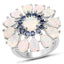 3.98 Carat Ethiopian Opal & Blue Sapphire Sterling Silver Ring